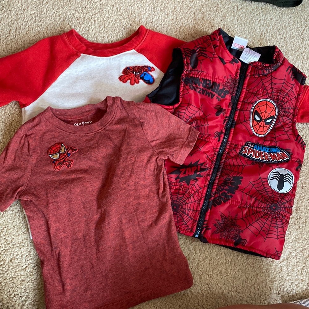 3T Spiderman Sweatshirt, Vest and T shirt